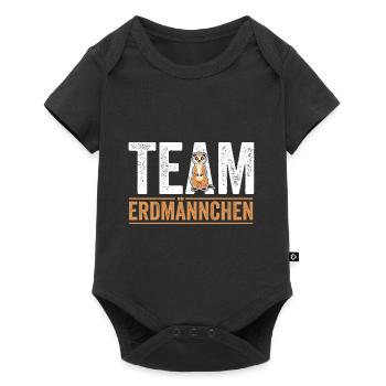 Team Erdmännchen - Baby Premium Kurzarmbody - Schwarz - Vorne