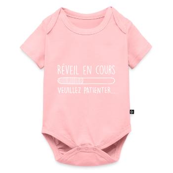 Réveil en cours de chargement Humour - Body à manches courtes Premium Bébé - rose - Devant