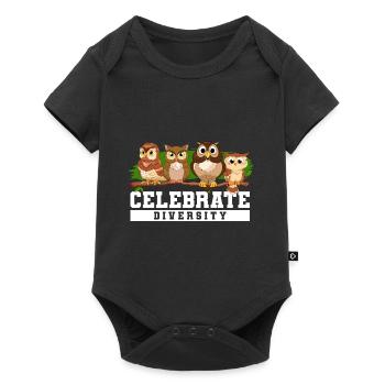 Owl Enthusiast Birds Of Prey Nocturnal Celebrate D - Baby Premium Kurzarmbody - Schwarz - Vorne