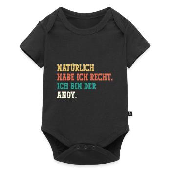 Andy Lustiger Spruch Vorname Name Andy - Baby Premium Kurzarmbody - Schwarz - Vorne