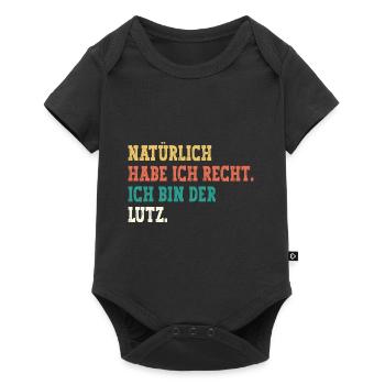 Lutz Lustiger Spruch Vorname Name Lutz - Baby Premium Kurzarmbody - Schwarz - Vorne