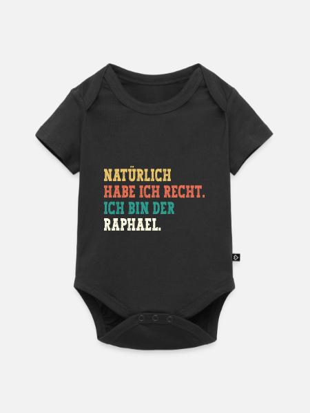 Raphael Lustiger Spruch Vorname Name Raphael - Baby Premium Kurzarmbody - Schwarz