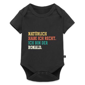 Ronald Lustiger Spruch Vorname Name Ronald - Baby Premium Kurzarmbody - Schwarz - Vorne