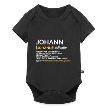 Johann - Baby Premium Kurzarmbody - Schwarz - Vorne
