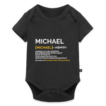 Michael - Baby Premium Kurzarmbody - Schwarz - Vorne