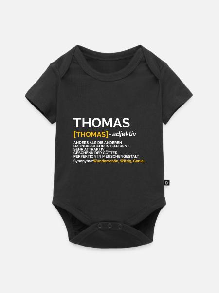 Thomas - Baby Premium Kurzarmbody - Schwarz
