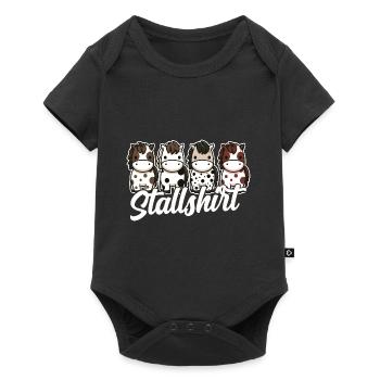 Pferde Stall Geschenk Gbeurtstag Reiten - Baby Premium Kurzarmbody - Schwarz - Vorne