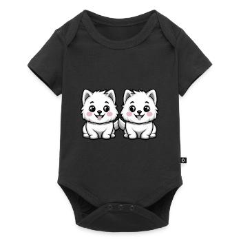 Samoyed Dog Comic - Baby Premium short-sleeve bodysuit - black - Front