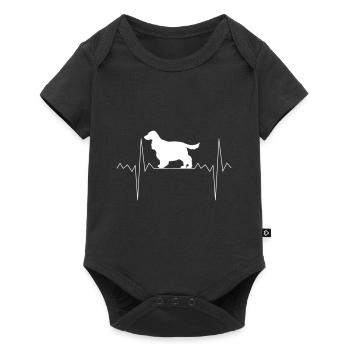 Heartbeat heart rate Cocker Spaniel - Baby Premium short-sleeve bodysuit - black - Front
