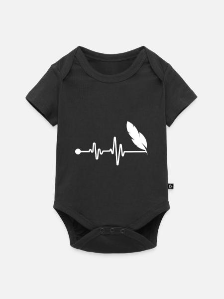 Writer Heartbeat - Baby Premium Kurzarmbody - Schwarz