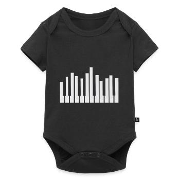 Keyboard Piano keys Musical instrument Musicians - Baby Premium short-sleeve bodysuit - black - Front