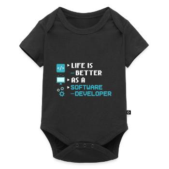 Software Development Software Developer Developer - Baby Premium short-sleeve bodysuit - black - Front