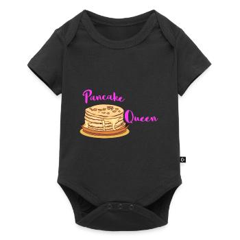 Pancake Pfannenkuchen Süßes Frühstück Essen - Baby Premium Kurzarmbody - Schwarz - Vorne
