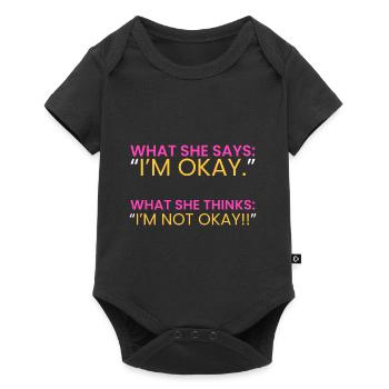 she: "I'm fine." - Baby Premium short-sleeve bodysuit - black - Front