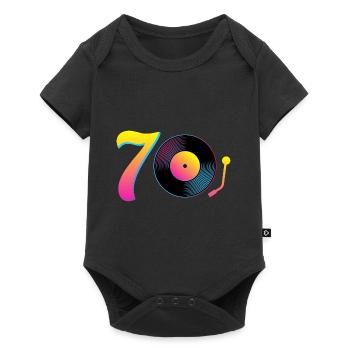 Design de musique vinyle rétro des années 70 - Body à manches courtes Premium Bébé - noir - Devant