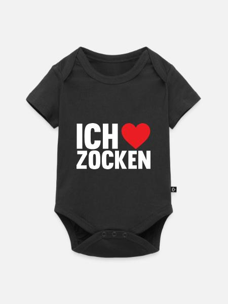 Zocker Zocken Gamer - Baby Premium Kurzarmbody - Schwarz