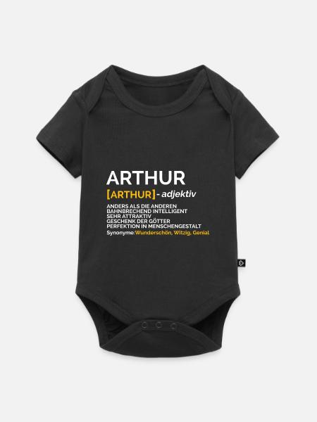 Arthur - Baby Premium Kurzarmbody - Schwarz