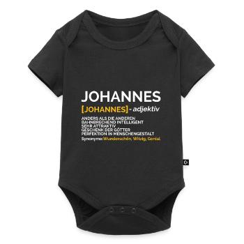 Johannes - Baby Premium Kurzarmbody - Schwarz - Vorne