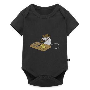 Souris d’Indiana - amusante aventure dessin animé design - Body à manches courtes Premium Bébé - noir - Devant