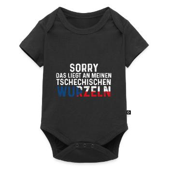 Tschechische Wurzeln Tscheche Tschechien - Baby Premium Kurzarmbody - Schwarz - Vorne