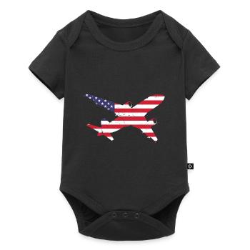 American Flag Airplane Stars And Stripes - Baby Premium short-sleeve bodysuit - black - Front