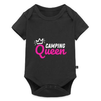 Camping Queen Camper Caravan Camping Vacances - Body à manches courtes Premium Bébé - noir - Devant