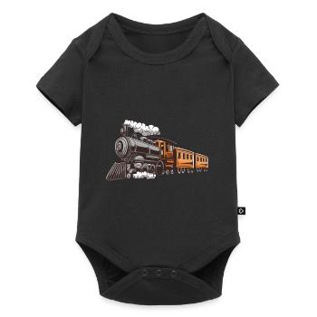 Locomotive à vapeur en tournée - Body à manches courtes Premium Bébé - noir - Devant