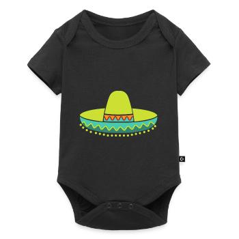 Sombrero Strohhut - Baby Premium Kurzarmbody - Schwarz - Vorne