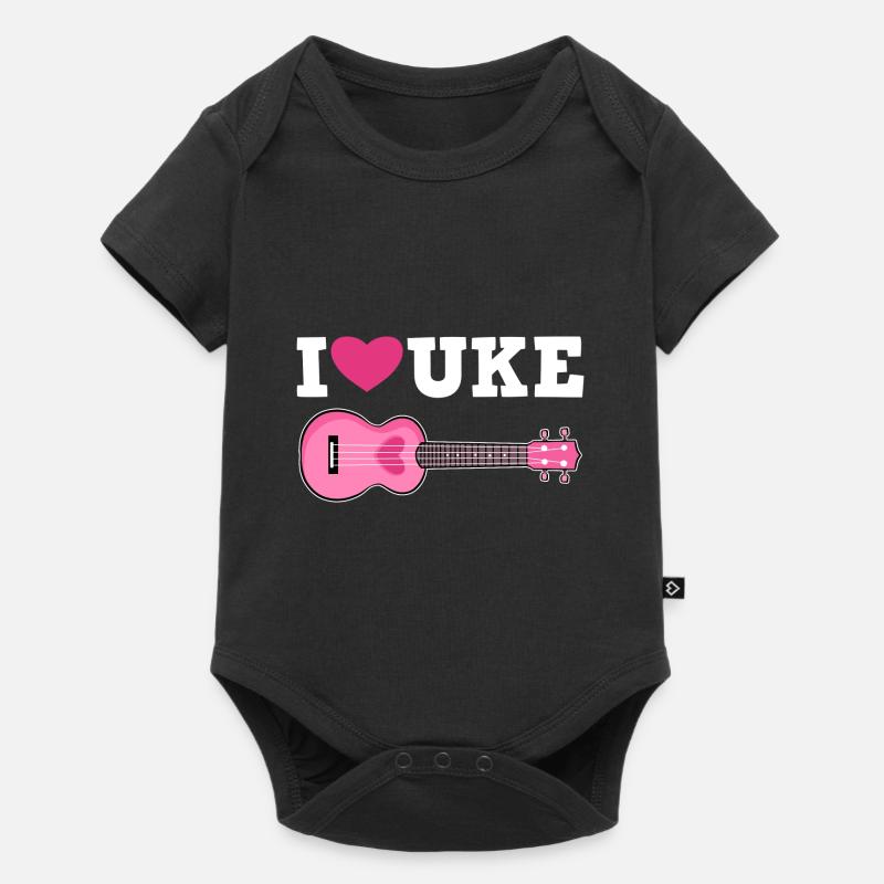Ukulele Ich Liebe - Baby Premium Kurzarmbody - Schwarz