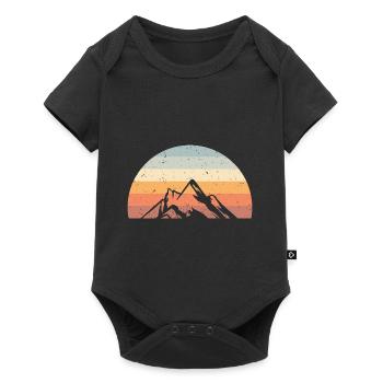 Mountains Hiking Mountains Retro Vintage - Baby Premium short-sleeve bodysuit - black - Front