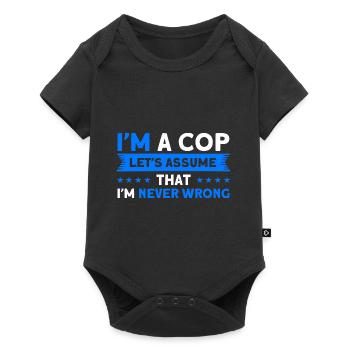Jamais mal Policier Police Police Grand-père - Body à manches courtes Premium Bébé - noir - Devant