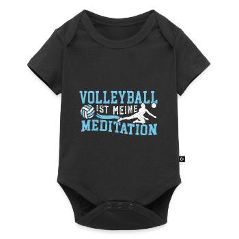 Volleyball ist meine Meditation Volleyballspieler - Baby Premium Kurzarmbody - Schwarz - Vorne