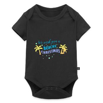 Wir wünschen Ihnen eine strandige Weihnachten im J - Baby Premium Kurzarmbody - Schwarz - Vorne