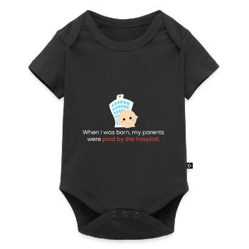 When I was born - Baby Premium short-sleeve bodysuit - black - Front