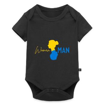 Woman > man - Baby Premium short-sleeve bodysuit - black - Front