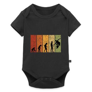 Skateboarder Skateboard Skater Skate Evolution - Baby Premium Kurzarmbody - Schwarz - Vorne
