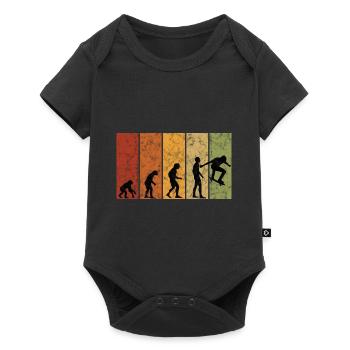 Skateboarder Skateboard Skater Skate Evolution - Baby Premium Kurzarmbody - Schwarz - Vorne