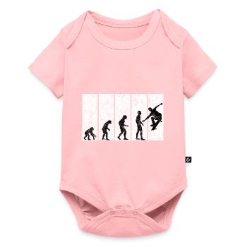 Skateboarder Skateboard Skater Evolution Skateing - Baby Premium Kurzarmbody - Rosa - Vorne
