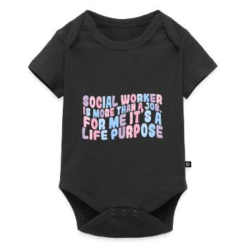 Travail social - Body à manches courtes Premium Bébé - noir - Devant