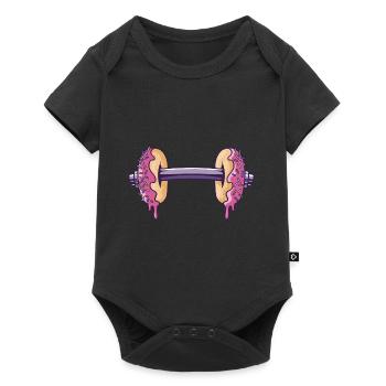 Workout mit Donuts Hantel - Baby Premium Kurzarmbody - Schwarz - Vorne