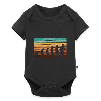 Evolution Feuerwehr Retro Feuerwehrmann Beruf - Baby Premium Kurzarmbody - Schwarz - Vorne