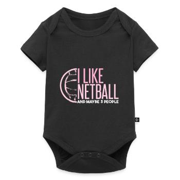 J’aime le netball et peut-être 3 personnes - Body à manches courtes Premium Bébé - noir - Devant