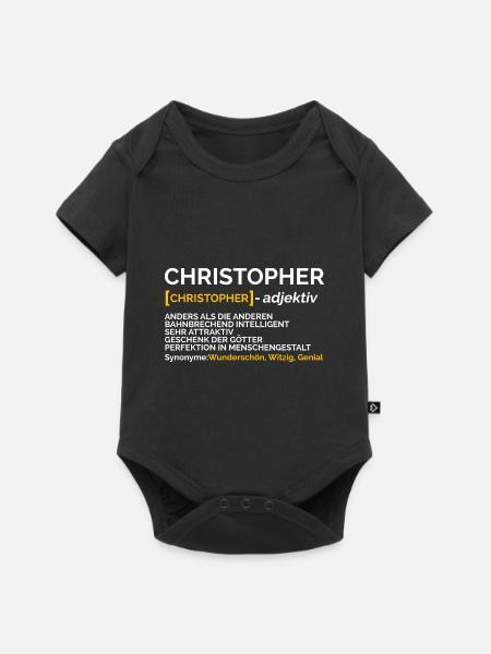 Christopher - Baby Premium Kurzarmbody - Schwarz