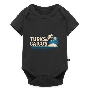 Turks- und Caicosinseln - Baby Premium Kurzarmbody - Schwarz - Vorne