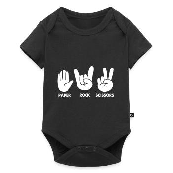 Schere Stein Papier - Baby Premium Kurzarmbody - Schwarz - Vorne