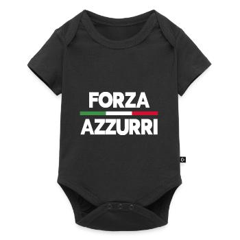 Italie Drapeau Italia Maillot Italy Forza Azzurri - Body à manches courtes Premium Bébé - noir - Devant