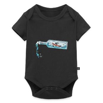 Flaschenpost Boot Anker Meer Nachricht für eine - Baby Premium Kurzarmbody - Schwarz - Vorne