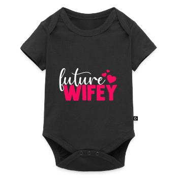 Future Wifey Süß und niedlich für zukünftige Bräut - Baby Premium Kurzarmbody - Schwarz - Vorne