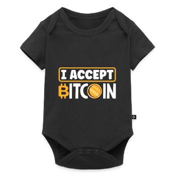 I Accept Bitcoin Cryptocurrency Trading Coin BTC - Baby Premium short-sleeve bodysuit - black - Front