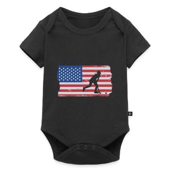 Drapeau américain Amateur de hockey sur gazon Sports Stick Defe - Body à manches courtes Premium Bébé - noir - Devant